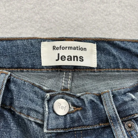 Reformation Serena High Rise Skinny Jeans Womens 26 Blue Stretch Denim Kasai - Picture 4 of 15
